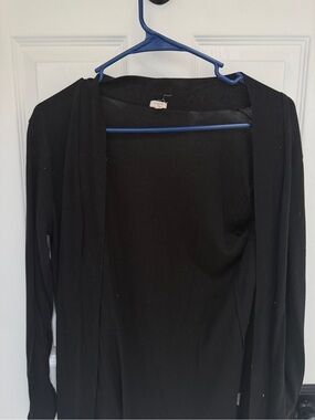 J Crew Black Open Front Lightweight Cardigan